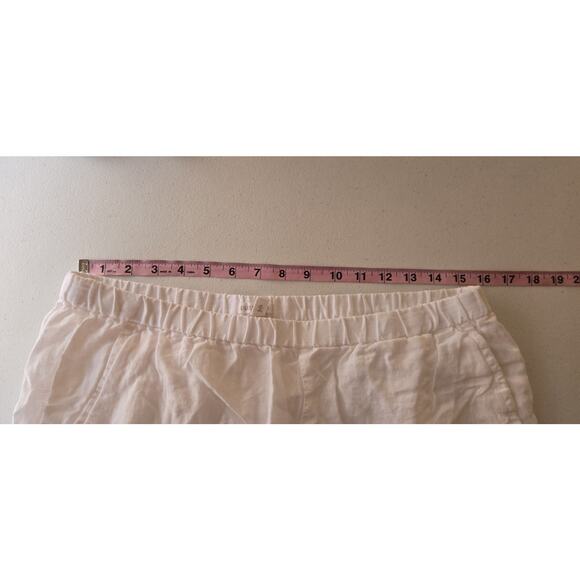 EILEEN FISHER White Organic Linen Cotton Blend Wide Leg Pants M/M - Picture 5 of 7